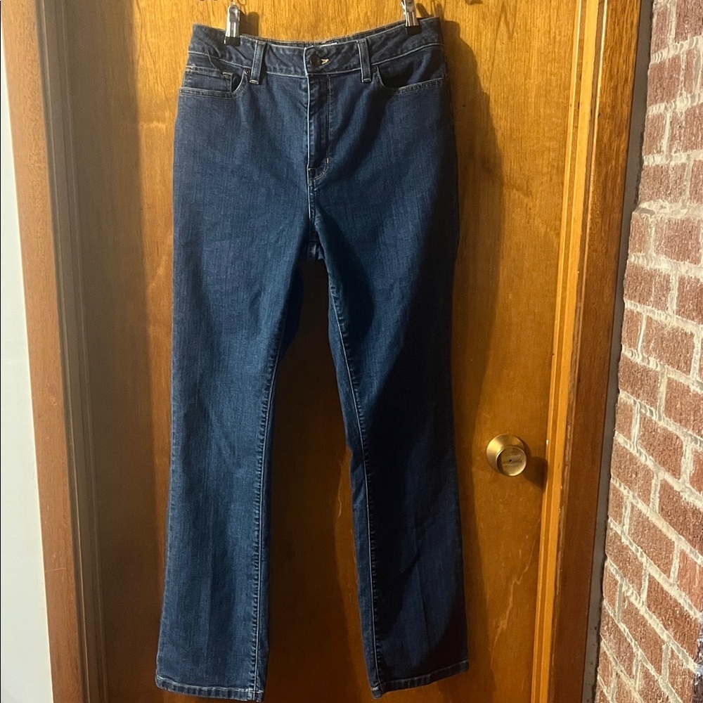 L.L. Bean Women's Straight Leg Dark Blue Jeans 10